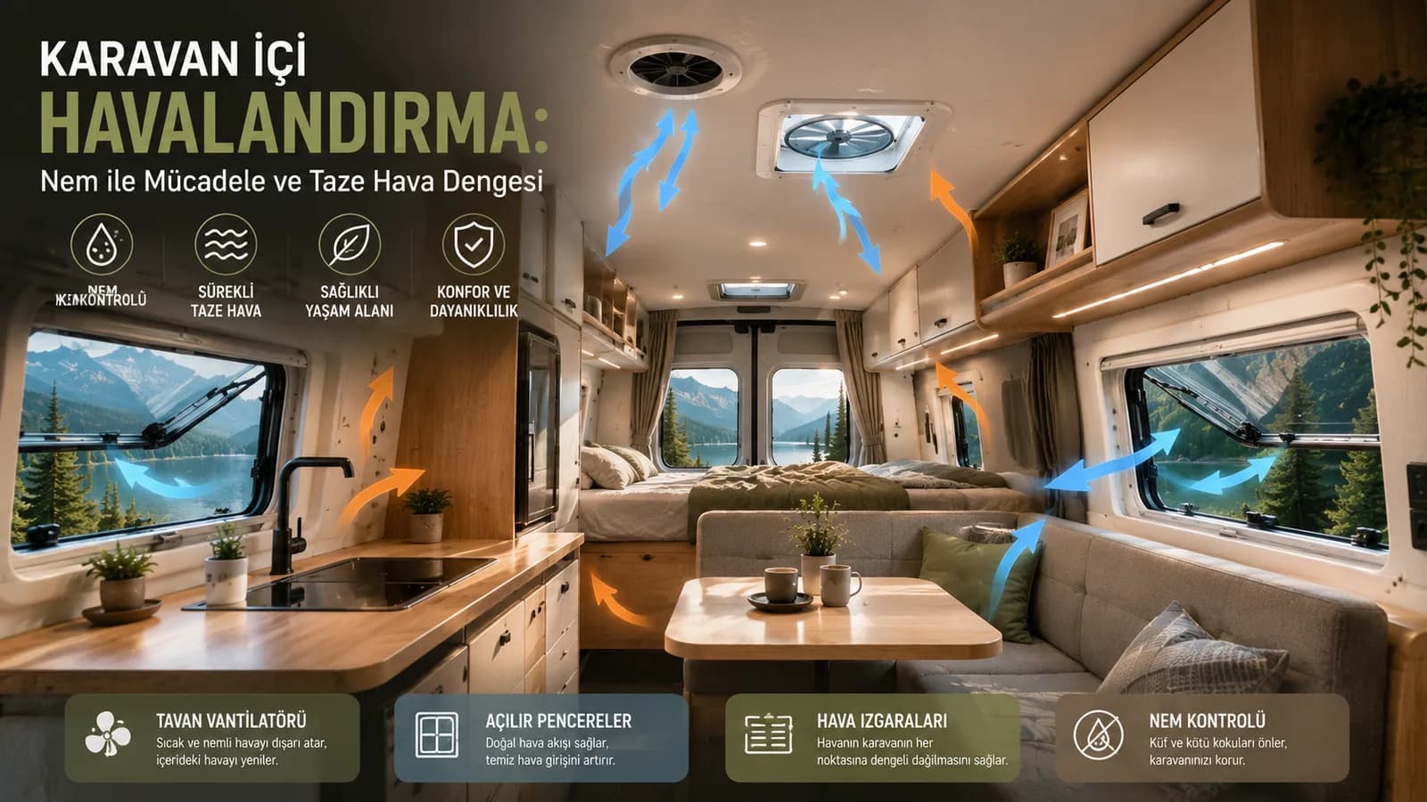 Karavan İçi Havalandırma: Nem ile Mücadele ve Taze Hava Dengesi