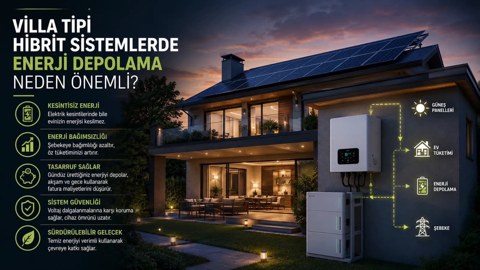 Villa Tipi Hibrit Sistemlerde Enerji Depolama Neden Önemli?