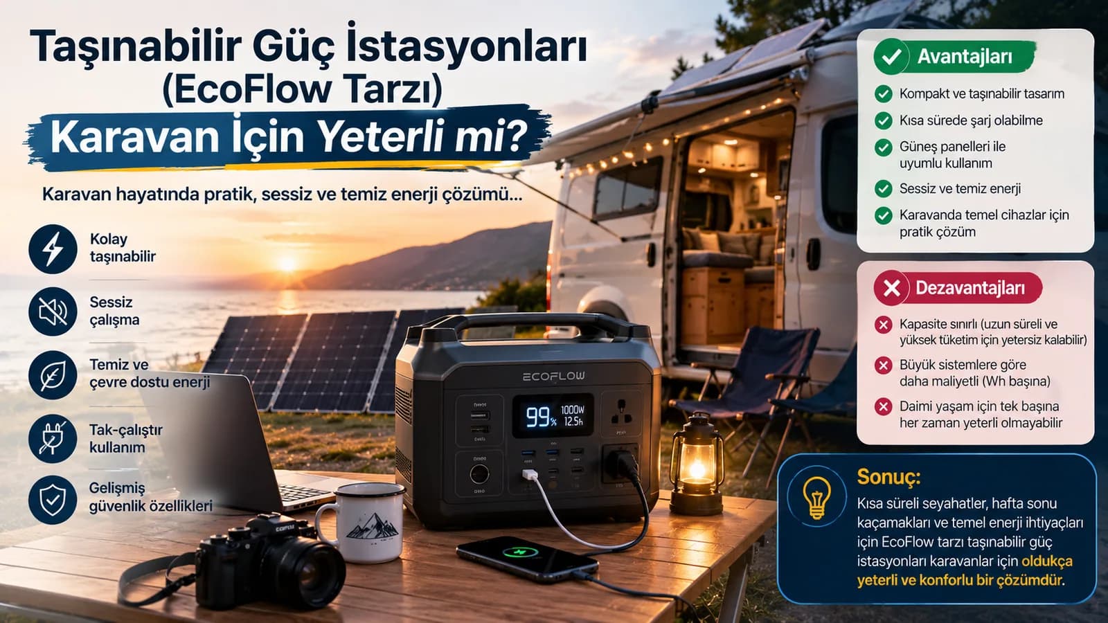 Taşınabilir Güç İstasyonları (EcoFlow Tarzı) Karavan İçin Yeterli mi?