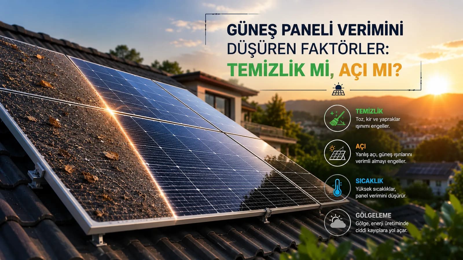 Güneş Paneli Verimini Düşüren Faktörler: Temizlik mi, Açı mı?