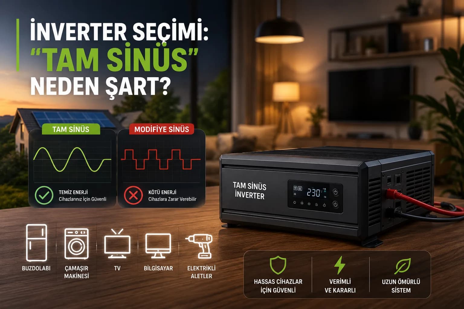 İnverter Seçimi: "Tam Sinüs" Neden Şart?
