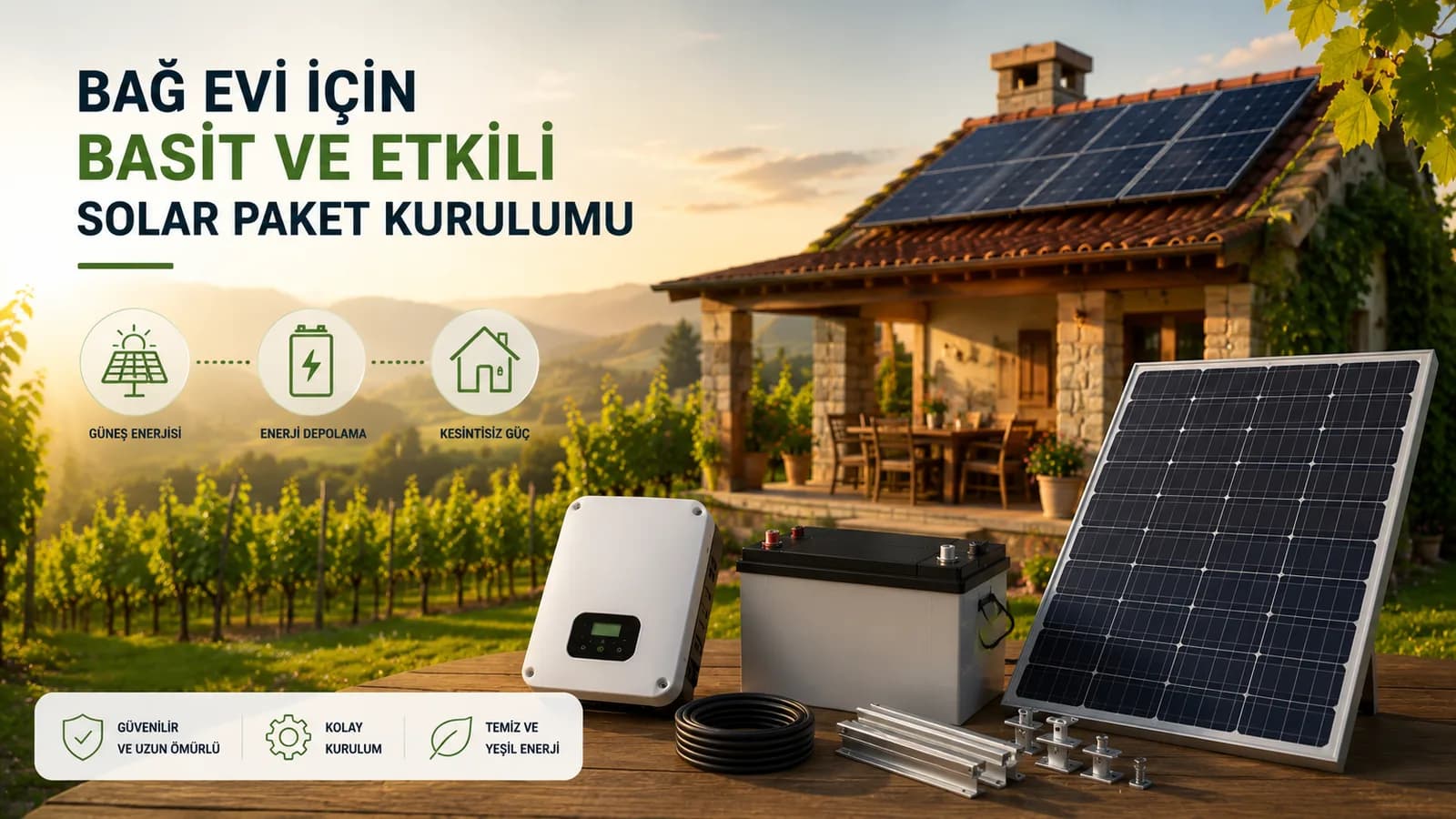 Bağ Evi İçin Basit ve Etkili Solar Paket Kurulumu