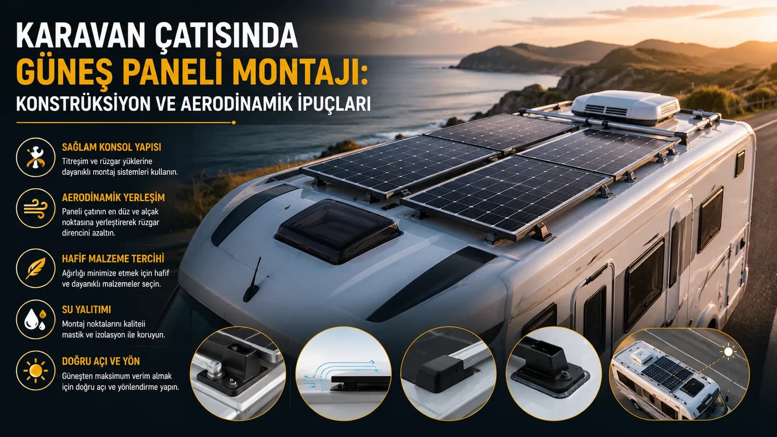 Karavan Çatısında Güneş Paneli Montajı: Konstrüksiyon ve Aerodinamik İpuçları