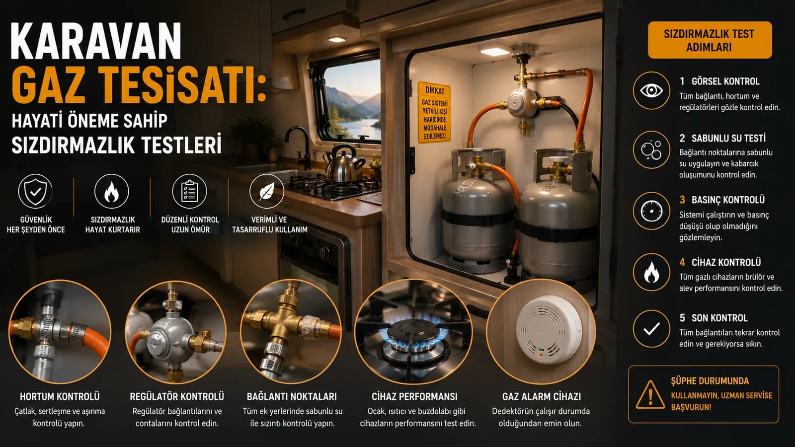 Karavan Gaz Tesisatı: Hayati Öneme Sahip Sızdırmazlık Testleri